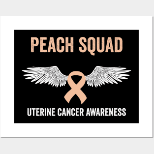 uterine cancer awareness month - peach ribbon squad Posters and Art